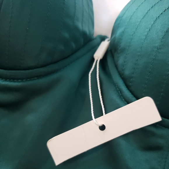 Selfie Leslie Aphrodite Molded Cup Party Dress Forest Green XS - Picture 6 of 10